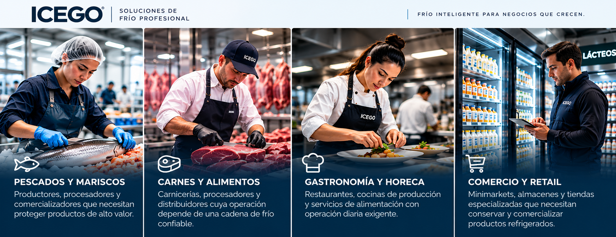 ICEGO®: pescados y mariscos, carnes y alimentos, gastronomía y comercio retail
